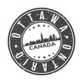 Ottawa Ontario Canada America Stamp Logo Icon Symbol. Design Skyline City Vector.