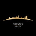 Ottawa Ontario Canada city skyline silhouette black background