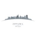 Ottawa Ontario Canada city skyline silhouette white background