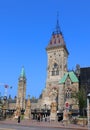 Clock tower and East Block is 2 of the three buildings