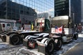 Ottawa, Ontario, Canada - Feb 05, 2022 - Truckers blocking streets downtown