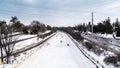 Ottawa, Ontario / Canada - January 20 2018: people skating on Rideau canal