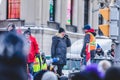 Speaker on Stage Talking to the Crowd during the Convoy for Freedom 2022 Trucks and Tracors Protest