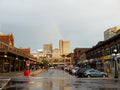 Ottawa, Ontario, Canada. July 2021. People stand out in the streets of Byward Market after a heavy rain. Byward is a very popular