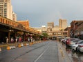 Ottawa, Ontario, Canada. July 2021. People stand out in the streets of Byward Market after a heavy rain. Byward is a very popular