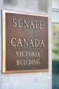 Ottawa, Ontario, Canada. May 20, 2024: Signage for the Senate of Canada outside the Victoria Building