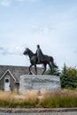 Ottawa, Ontario, Canada - September 11, 2022: Rideau Hall Statue of Queen Elizabeth II at the Governer Generals\' house.