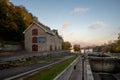 View of the Rideau Canal close to Parliament Hill before sunrise