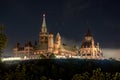 Ottawa, Ont, Canada - August 14, 2019 - Long exposure Ottawa Parliament building - Nations capitol. Royalty Free Stock Photo