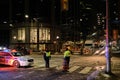 Ottawa Police and Freedom Convoy trucks blocking downtown roads