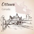 Ottawa Rideau Canal courtesy. Ottawa and map