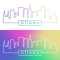 Ottawa skyline. Colorful linear style.