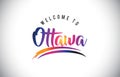 Ottawa Welcome To Message in Purple Vibrant Modern Colors.