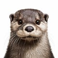 Close-up Flat Drawing Of Otter On White Background