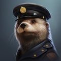 Otter Police: Speedpainting Concept Art Royalty Free Stock Photo