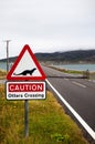 Otter Crossing sign in Scotland