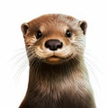 Realistic Otter Portrait: Detailed And Smiling Close-up