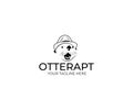 Otter in a Hat Logo Template. Kalan Vector Design