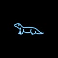 otter icon in neon style. One of sea animals collection icon can be used for UI, UX