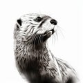 Hyperrealistic Otter Illustration With Bold Defined Lines