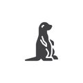 Otter side view vector icon