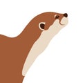 Otter vector illustration style Flat