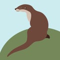 Otter vector illustration style Flat