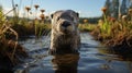 Otter In The Waters: Unreal Engine 5\'s Pop-culture-infused National Geographic Photo