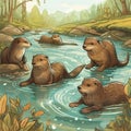 Otterly Adorable Family Fun in a Scenic River