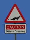 Otters crossing sign Royalty Free Stock Photo