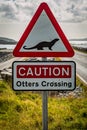 An Otters Crossing Sign Royalty Free Stock Photo