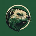 Green Otter Logo Template In The Style Of Frank Xavier Leyendecker