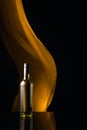 Ãâottle of white wine on a black reflective background Royalty Free Stock Photo