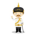 Otto von Bismarck cartoon character. Vector Illustration. Royalty Free Stock Photo