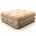 Beige Ottoman Base With 3d Model In Colorgold Royalty Free Stock Photo