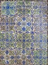 Ottoman era style glazed ceramic tiles decorated with floral ornamentations