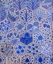 Ottoman era style glazed ceramic tiles decorated with floral ornamentations
