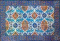 Ottoman era style glazed ceramic tiles from Iznik Turkey decorated with floral ornamentations