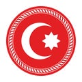 the Ottoman flag is used as a badge, mural, icon. (Flag of Turkey) Royalty Free Stock Photo