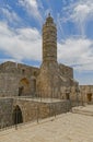 Ottoman minaret in the Tower of David courtyard in Jerusalem