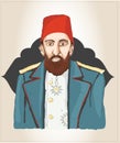 Ottoman Sultan Illustration.Sultan Abdulhamid Han