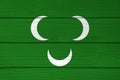 Ottoman Tripolitania 18th century flag color painted on Fiber cement sheet wall background