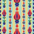 Ottoman tulip stripe seamless pattern