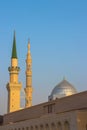 Ottoman Turkish style minaret in Medina. Minarets of Masjid Nabawi - Prophet Mosque. Madinah al Munawwarah Royalty Free Stock Photo