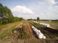 Railway works during railroad modernisation in Poland.