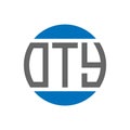 OTY letter logo design on white background. OTY creative initials circle logo concept. OTY letter design
