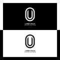 OU initial letter logo. Alphabet O and U pattern design monogram