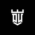 OU Logo Letter Castle Shape Style