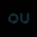 OU Monogram Lines Style Blue Light Vector