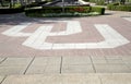 OU sign on Oklahoma Memorial Stadium ground USA Royalty Free Stock Photo